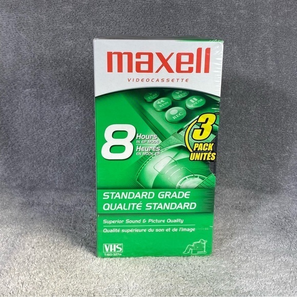 Maxell Video Cassettes Pack Of‎ Three Tapes Standard Grade Qualite Standa… - Picture 1 of 6